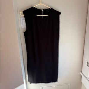 Ted Baker Black Midi Dress with Silver Trim
